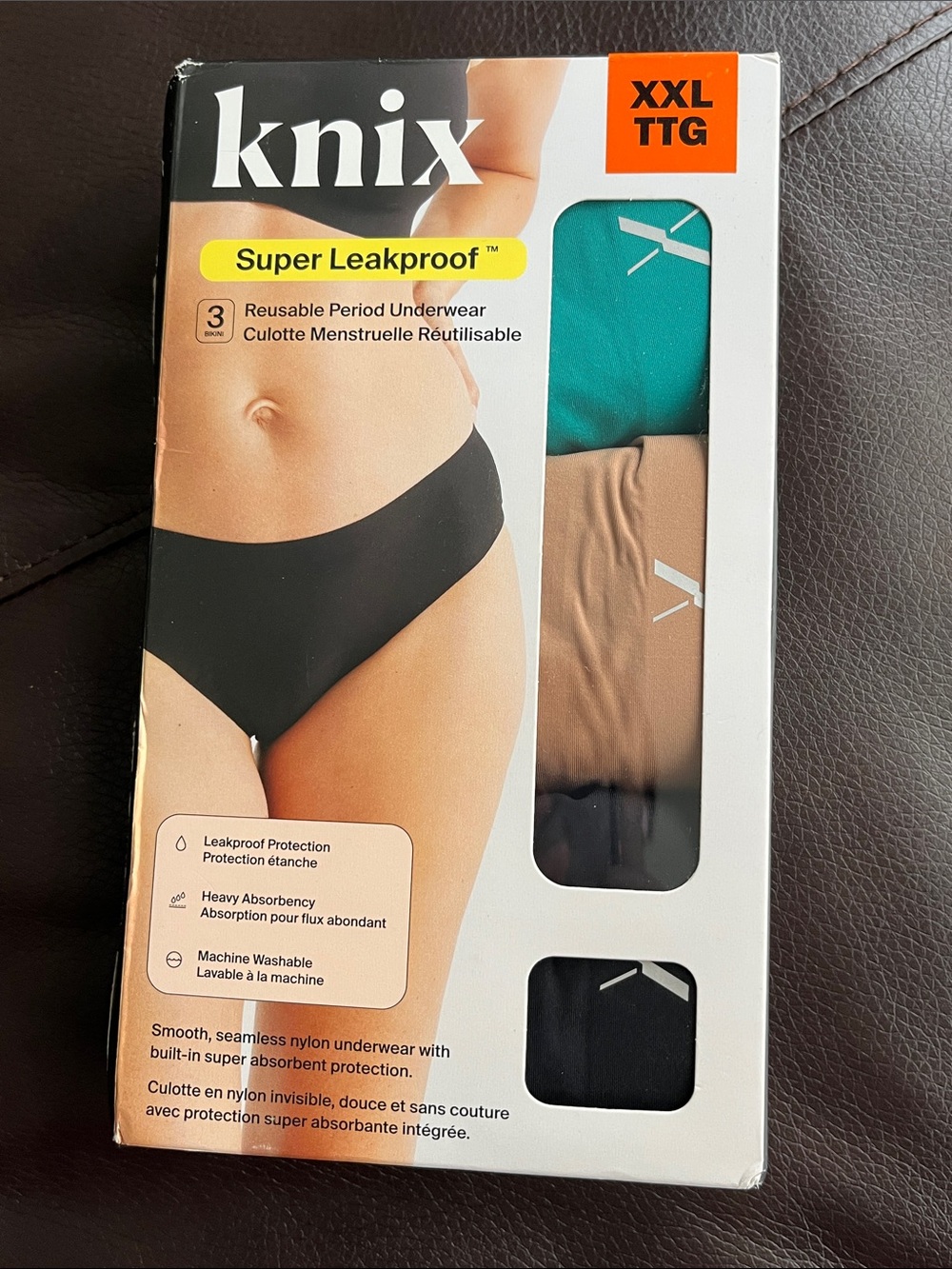 knix Super Leakproof Period Underwear Trio - Black, Tan, Teal